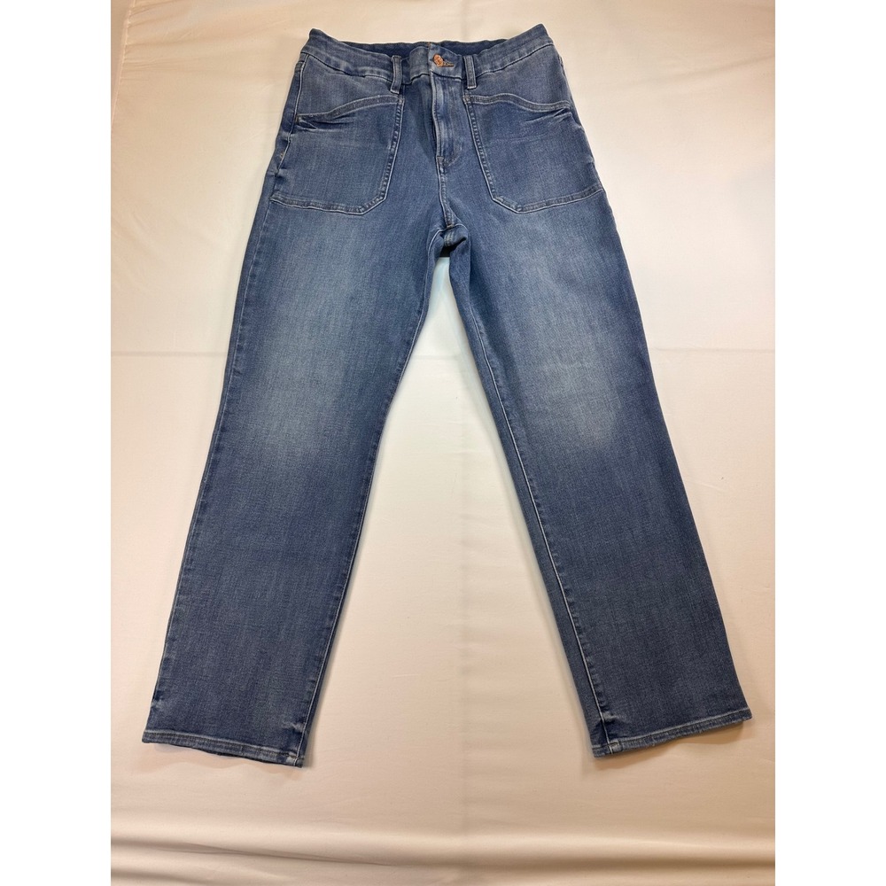 Express Straight Ankle High Rise Flexx Hyper Stretch Jeans Medium Wash 6/8/10